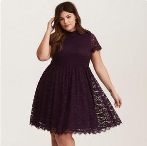 Torrid size 16 lace deep purple dress